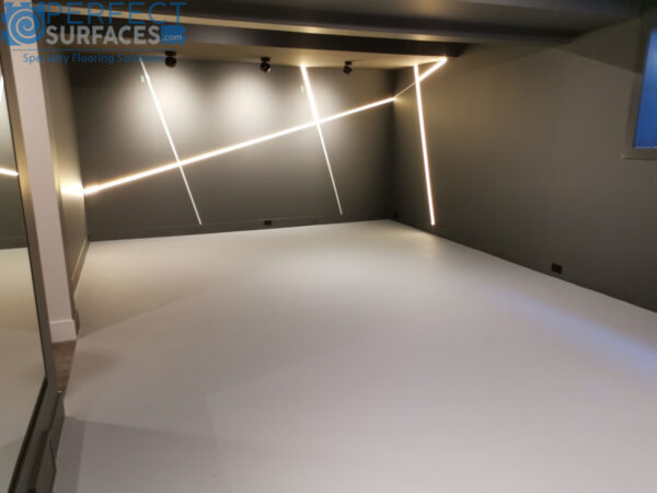 Seamless pour in place rubber dance floor